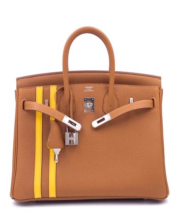 Hermes Birkin 25 Officier Togo Handbag Coffee